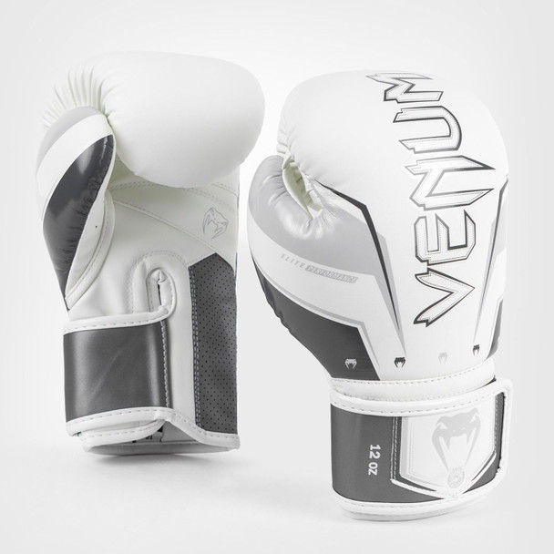 Venum Elite Evo Boxing Gloves - Grey White