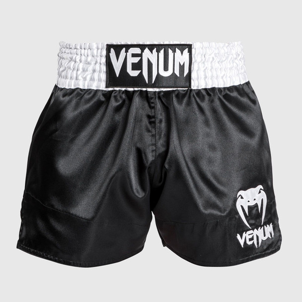 Venum Classic Muay Thai Shorts (Black/White/White)