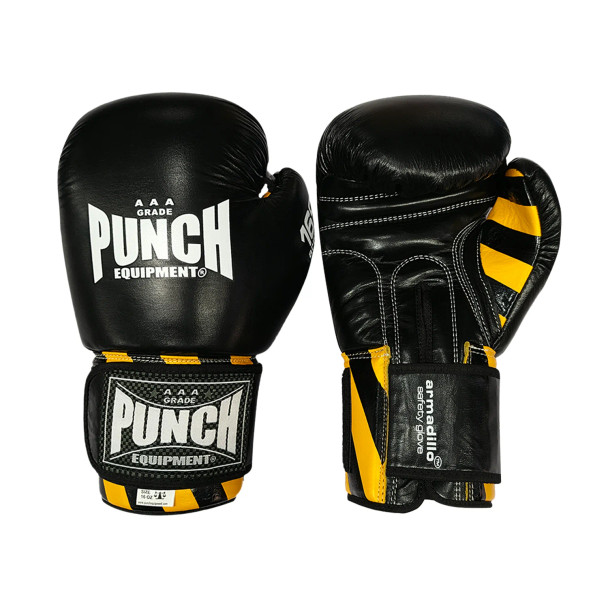 Punch Armadillo "Safety" Leather Boxing Gloves (Black)