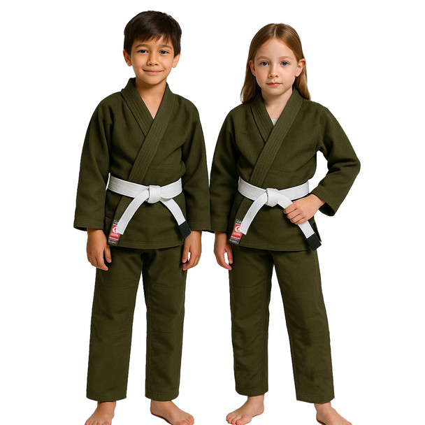 Core BJJ KIDS GI KHAKI _ FRONT