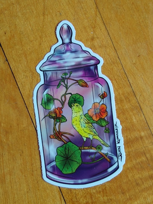 "Nasturtium & Canary" Sticker