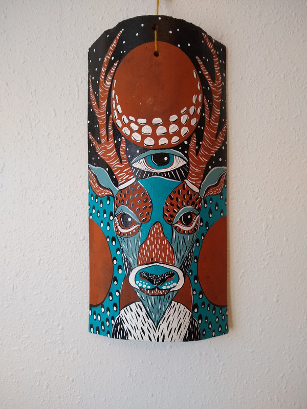 "12 Pointer" Hand Painted Tile