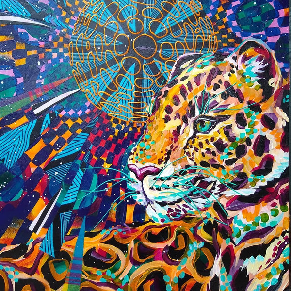 "Tiger Magic" Mixed Media Painting