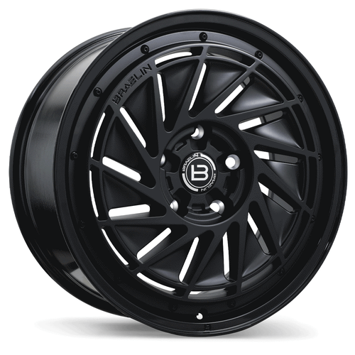 Braelin BR16 • 19x8.5 • 5x130mm • CB71.6 • +35 • Matte Black with Gloss Black Lip