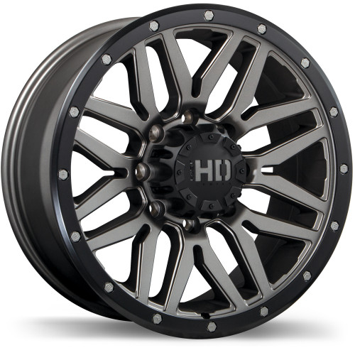 Fast HD Menace • 17x8.0 • 8x165.1mm • CB121.1 • +15 • Satin Gunmetal with Black Trim