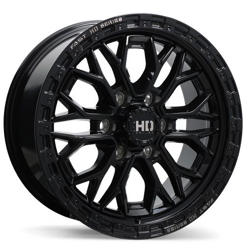 Fast HD Muramasa • 18x9.0 • 6x139.7mm • CB95.1 • +30 • Gloss Black with Grey Milling