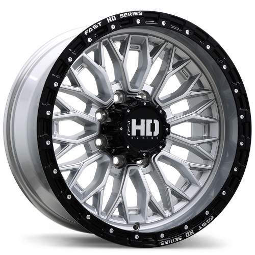 Fast HD Muramasa • 20x10.0 • 8x165.1mm • CB121.1 • 0 • Gloss Silver with Black Lip