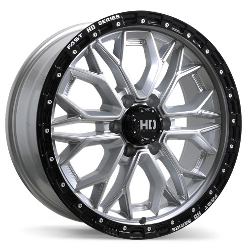 Fast HD Muramasa • 20x9.0 • 6x139.7mm • CB78 • +30 • Gloss Silver with Black Lip