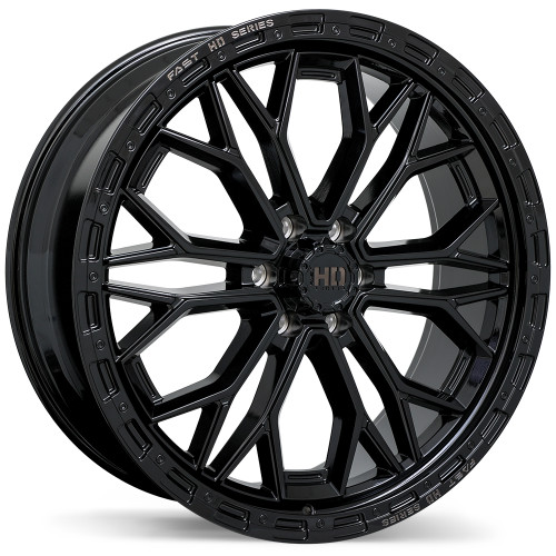 Fast HD Muramasa • 24x9.5 • 6x139.7mm • CB93.1 • +28 • Gloss Black with Grey Milling