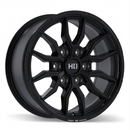 Fast HD Grit • 17x8.0 • 6x139.7mm • CB78 • +24 • Satin Black with Milling