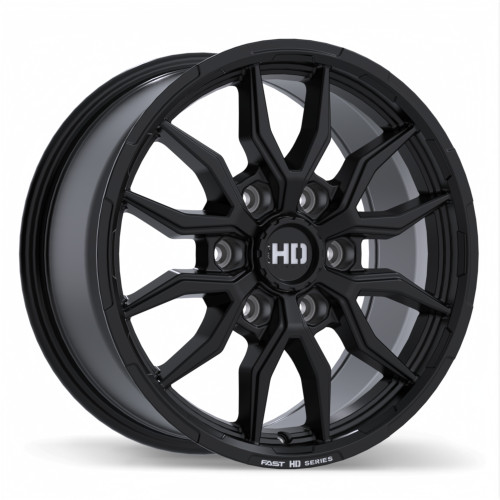 Fast HD Grit • 17x8.0 • 6x139.7mm • CB95.1 • +45 • Satin Black with Milling