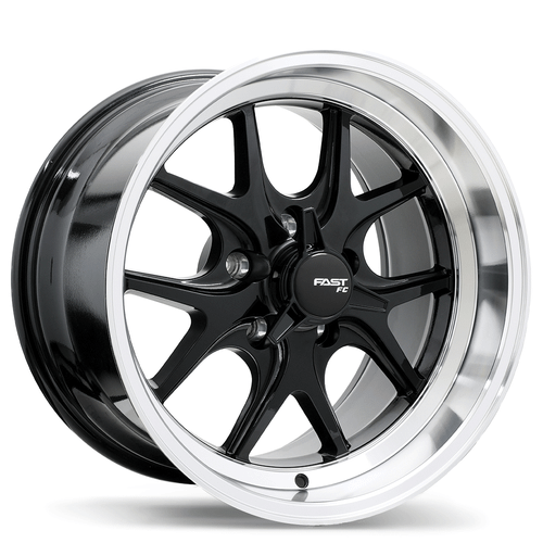 Fast Wheels FC04V • 18x11.0 • 5x114.3mm • CB71.5 • +15 • Gloss Black with Machined Lip