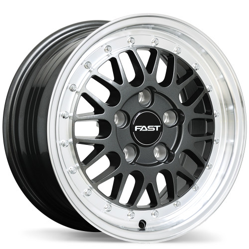 Fast Wheels FR01 • 15x7.0 • 5x114.3mm • CB72.6 • +40 • Gloss Gunmetal with Machined Lip