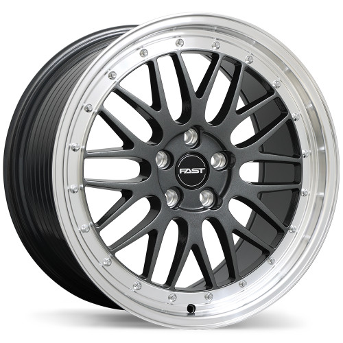 Fast Wheels FR01 • 19x8.5 • 5x112mm • CB72.6 • +35 • Gloss Gunmetal with Machined Lip