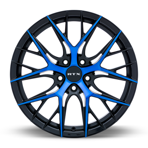 RTX® (R-Spec) • 083054 • Valkyrie • Gloss Black Machined Blue • 18x8 5x114.3 CB73.1