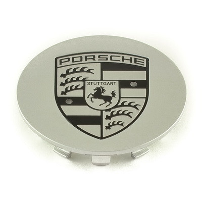 OEM Porsche Cap- Silver With Black Crest (Big)