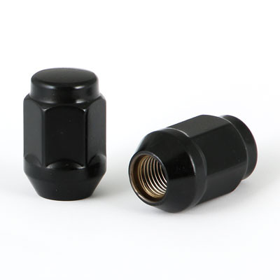Acorn Satin Black Nut 1PC 60° Bulge Seat-12x1.25mm-21mm Hex-Premium
