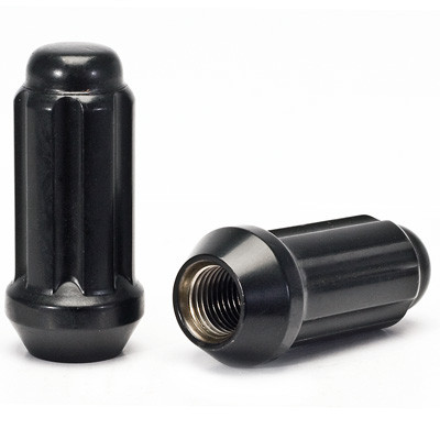 6 Spline Satin Black Nut 2PC 60° Seat-12x1.25mm-19/21/22mm Hex-Premium
