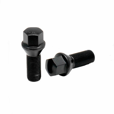 Acorn Matte Black Bolt 60° Seat-14x1.50mm-40mm Shank-17mm Hex-Premium