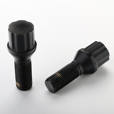 6 Spline Satin Black Bolt 60° Seat-14x1.50mm-33mm Shank-17/19/21mm Hex-Premium