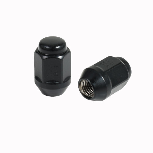 Acorn Satin Black Nut 2PC 60° Bulge Seat-12x1.50mm-21mm Hex-Premium