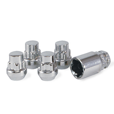 Acorn Chrome Lock Nut 60° Bulge-7/16" RH-19/21mm Hex (PKG/4)