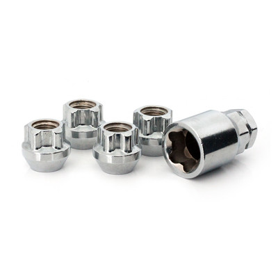 Acorn Chrome Lock O/E Nut Set 60° Bulge-12x1.25mm-19/21mm Hex (PKG/4)