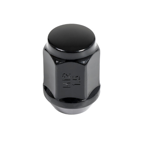 Acorn Black Nut 1PC 60° Bulge Seat-12x1.50mm-21mm Hex-Premium