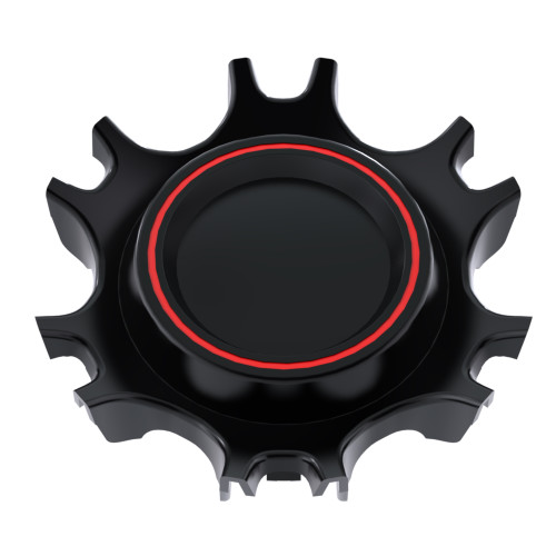 Satin Black Cap with Red Ring