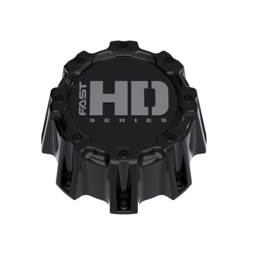 Gloss Black Cap With Gloss Black Hardware And Light Grey Fast HD Series Logo