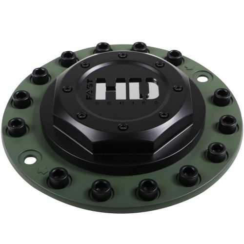 Satin Green Cap With Black Hardware And Chrome Fast HD Series Logo