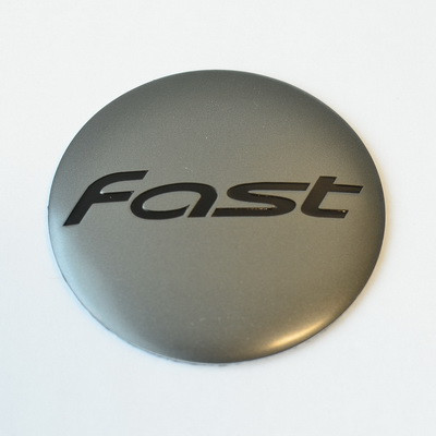 Satin Grey Emblem With Black (Fast) Logo - Dome