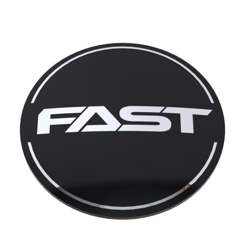 Black Emblem With Brushed Aluminum (FAST) Stroke Logo - Dome
