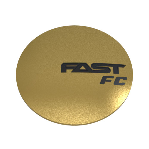 Satin Gold Emblem With Black (FAST FC) Logo - Dome