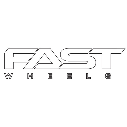 Fast Wheels 8" Decal White Outline