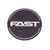 Black Emblem With Brushed Aluminum (FAST) Stroke Logo - Flat
