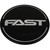 Black Emblem With Brushed Aluminum (FAST) Stroke Logo - Dome