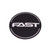 Black Emblem With Brushed Aluminum (FAST) Stroke Logo - Flat