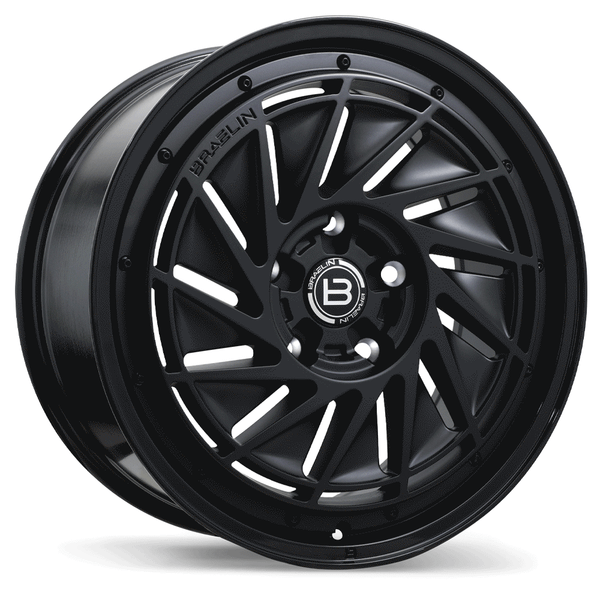 Braelin BR16 • 19x8.5 • 5x130mm • CB71.6 • +25 • Matte Black with Gloss Black Lip
