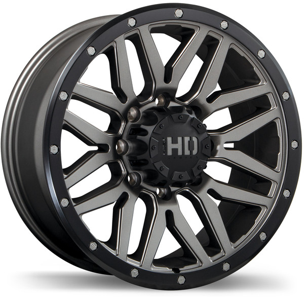 Fast HD Menace • 18x9.0 • 8x180mm • CB125 • +15 • Satin Gunmetal with Black Trim