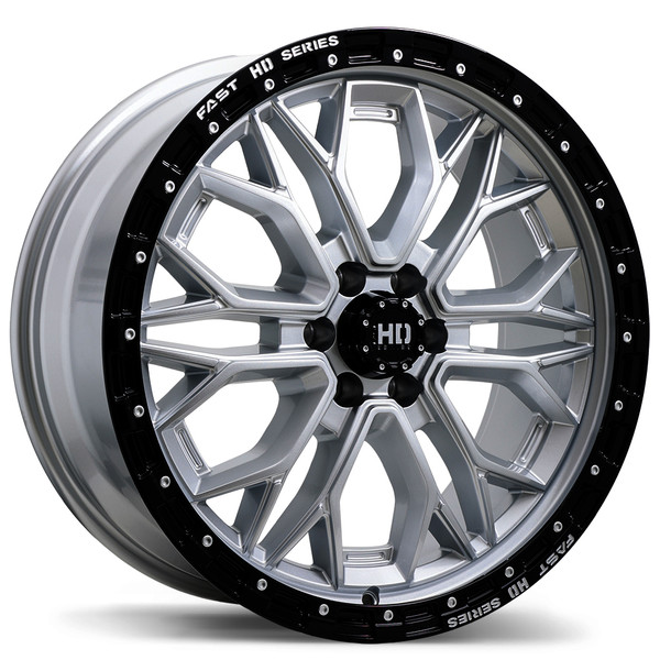 Fast HD Muramasa • 20x9.0 • 6x114.3mm • CB66.1 • +30 • Gloss Silver with Black Lip