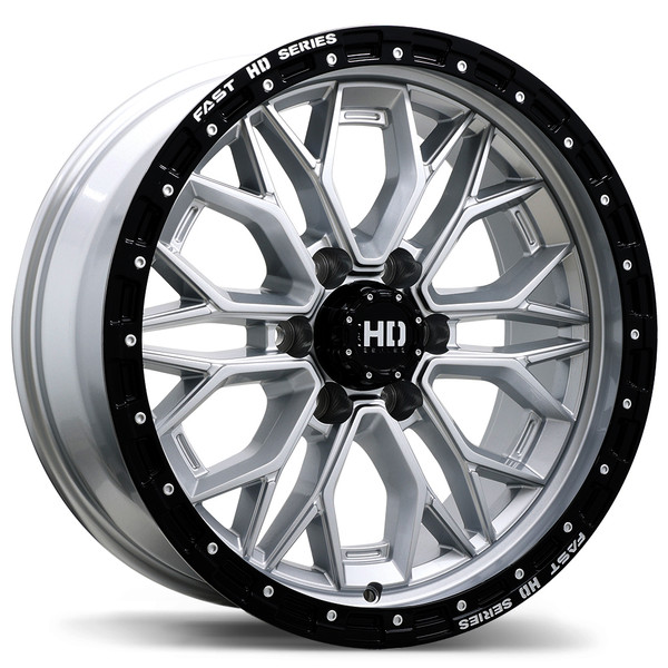Fast HD Muramasa • 20x9.0 • 6x139.7mm • CB78 • 0 • Gloss Silver with Black Lip