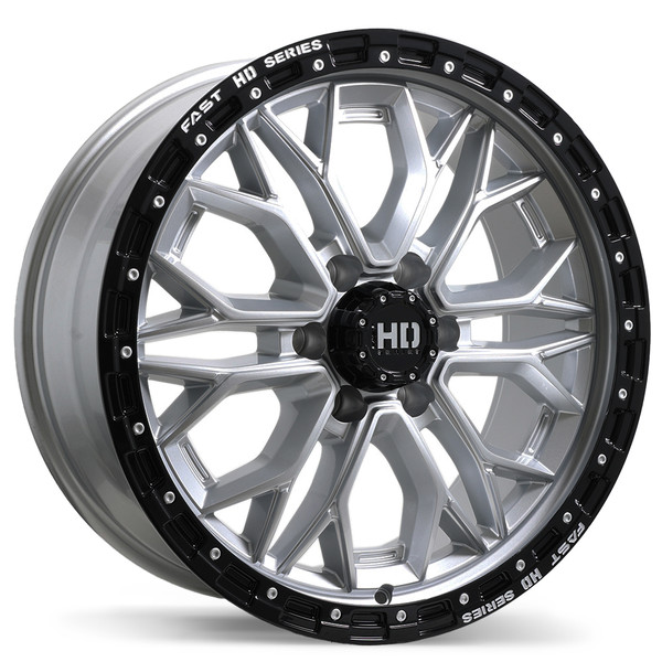 Fast HD Muramasa • 20x9.0 • 6x139.7mm • CB106.1 • +30 • Gloss Silver with Black Lip
