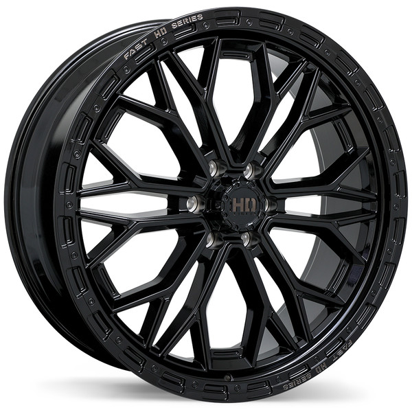 Fast HD Muramasa • 24x9.5 • 6x139.7mm • CB78 • +28 • Gloss Black with Grey Milling
