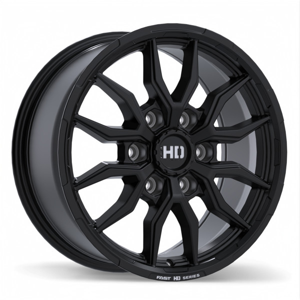 Fast HD Grit • 17x8.0 • 6x114.3mm • CB66.1 • +30 • Satin Black with Milling