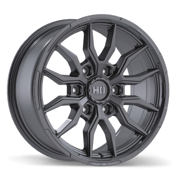 Fast HD Grit • 17x8.0 • 6x139.7mm • CB78 • +24 • Satin Gunmetal with Milling