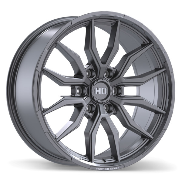 Fast HD Grit • 20x9.0 • 6x139.7mm • CB78 • +20 • Satin Gunmetal with Milling