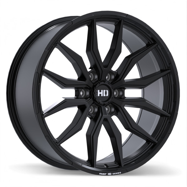 Fast HD Grit • 22x9.5 • 6x139.7mm • CB78 • +20 • Satin Black with Milling