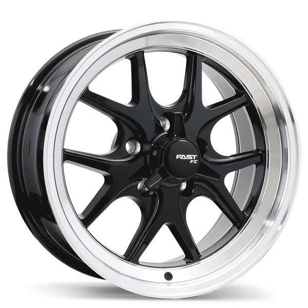 Fast Wheels FC04V • 17x8.0 • 5x127mm • CB71.5 • 0 • Gloss Black with Machined Lip