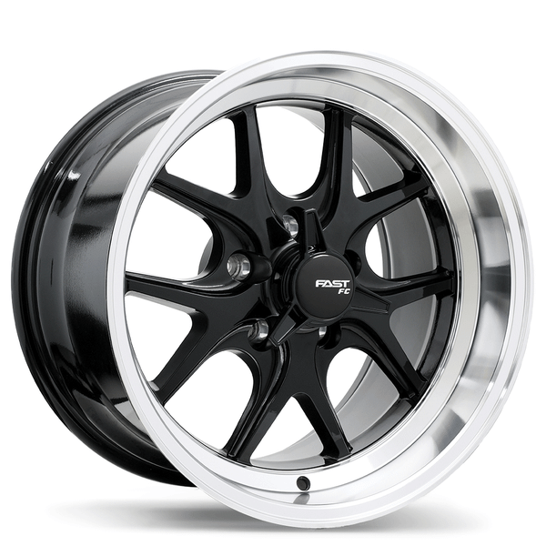 Fast Wheels FC04V • 18x11.0 • 5x114.3mm • CB72.6 • -20 • Gloss Black with Machined Lip